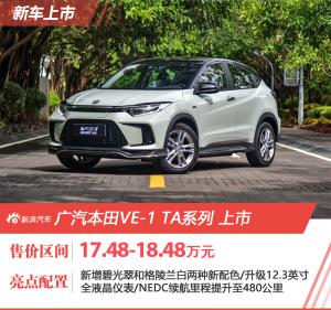 广汽本田VE-1TA系列上市补贴后售价17.48-18.48万元